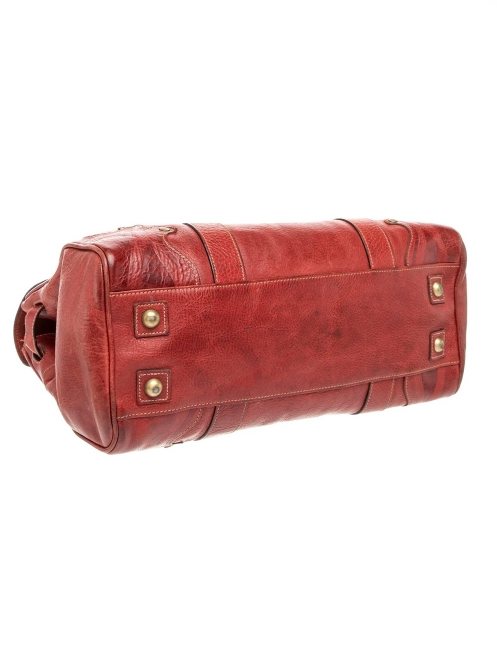 MULBERRY Bayswater Tooled Red Leather Satchel Bag - Picture 4 of 11